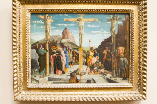 picture the crucifixion of A. Mantegnoa Louvre Paris