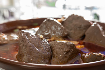 spicy pork blood hot pot