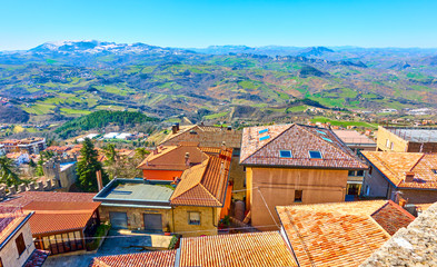 Tiled roofs in San Marino