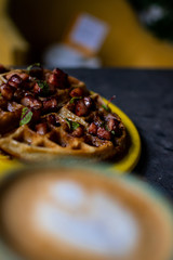 Waffles con tocino gourmet
