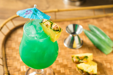 Boozy Refreshing Blue Hawaii Cocktail