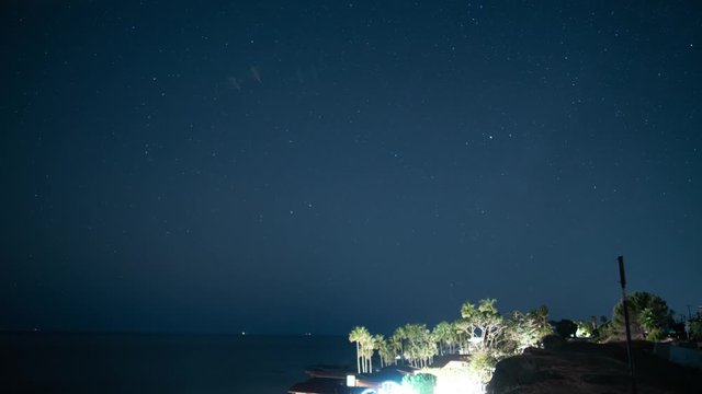 Milky Way Galaxy Above Malibu Zuma California Time Lapse 