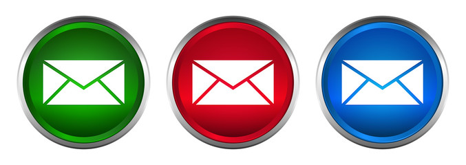 Email icon supreme round button set design illustration