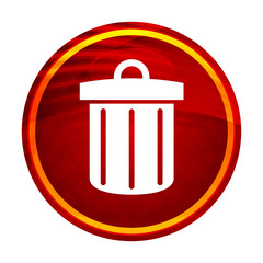 Recycle bin icon creative red round button illustration design