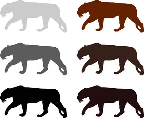 tiger silhouettes vector