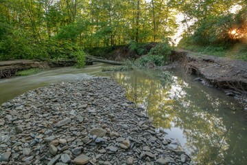 Juhyne river after high water. 