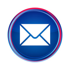 Email icon silky blue round button aqua design illustration