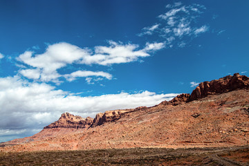 Rugged red rock mountains of the desert landscape, AZ, USA