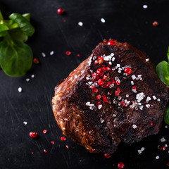 Beef steak. Macro view