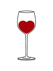 Wein Herz Symbol Glas Clipart Logo betrunken 