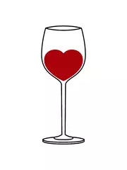 Foto op Plexiglas Wein Herz Symbol Glas Clipart Logo betrunken  © Style-o-Mat-Design