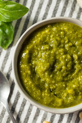 Fresh Green Organic Basil Pesto Sauce