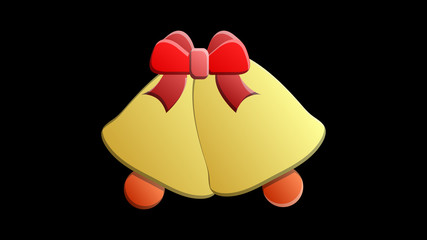 Jingle Bells With Red Bow On White Background