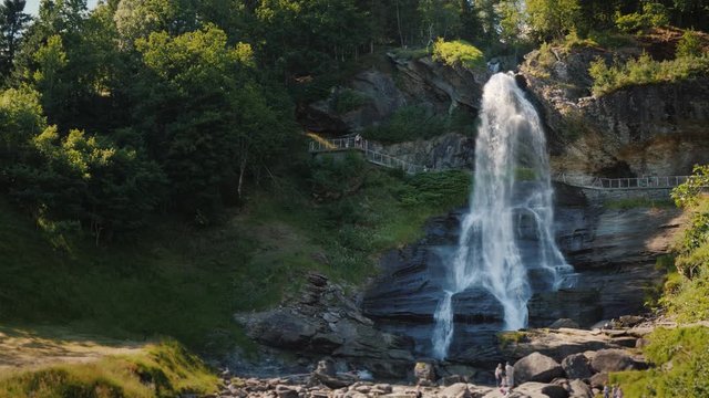 Spectacular Steinsdalsfossen waterfall in Norway