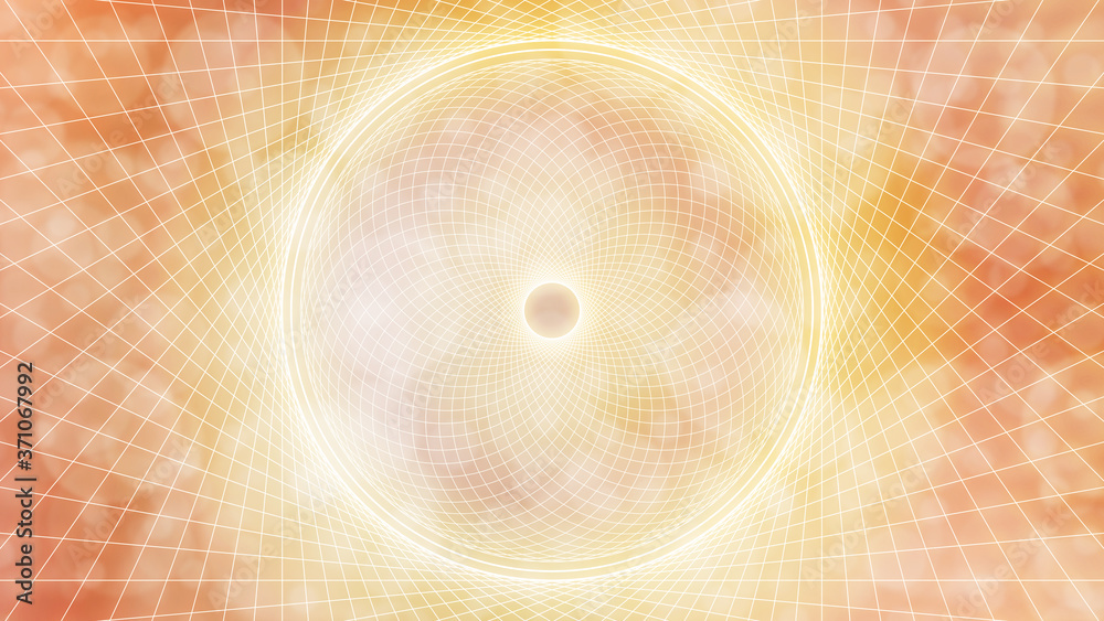 Canvas Prints golden yellow/orange abstract line art sacred geometry circles textured bokeh background