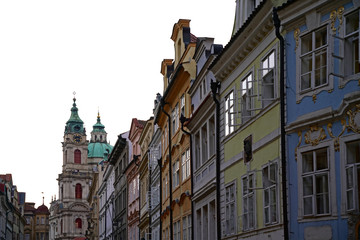 Fototapeta na wymiar Row of Historic Buildings in Mala Strana, Prague