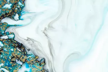 Acrylglas douchewanden met foto Kristal Ebru-stijlachtergrond met verschillende patronen in hoge kwaliteit