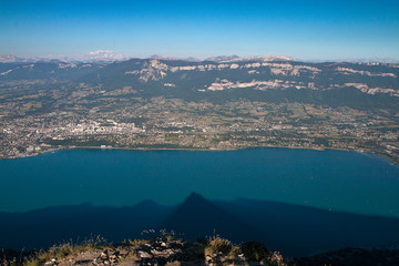Fototapeta na wymiar Lac du Bourget depuis la Dent du Chat