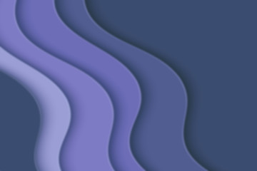 Abstract curved wave with blur effect for your design. Illustration with curves lines. Wavy paper cut background. Blur.