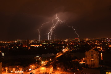 lightning, storm, night, sky, thunder, city, rain, light, thunderstorm, nature, weather, bolt, flash, cloud, strike, electricity, power, clouds, thunderbolt, lighting, landscape, bright, energy, elect