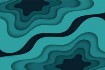 Abstract curved wave with blur effect for your design. Illustration with curves lines. Wavy paper cut background. Blur.