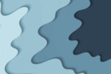 Abstract curved wave with blur effect for your design. Illustration with curves lines. Wavy paper cut background. Blur.