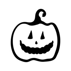 Vector halloween pumpkin clipart. Funny, cute illustration for seasonal design, textile, decoration kids playroom or greeting card. Hand drawn prints and doodle.