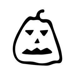 Vector halloween pumpkin clipart. Funny, cute illustration for seasonal design, textile, decoration kids playroom or greeting card. Hand drawn prints and doodle.