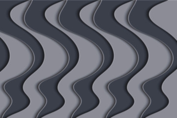 Abstract curved wave with blur effect for your design. Illustration with curves lines. Wavy paper cut background. Blur.