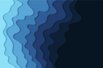 Abstract curved wave with blur effect for your design. Illustration with curves lines. Wavy paper cut background. Blur.