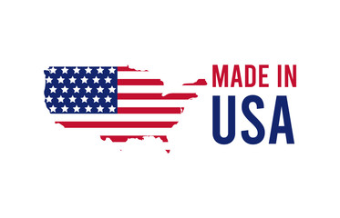 Made in USA label. American banner template. Vector illustration.