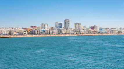 Coast view of Vilamoura town in Portugal