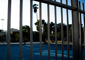 Fence near the school sports field