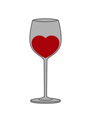 Herz Symbol Wein Glas Clipart Logo betrunken 