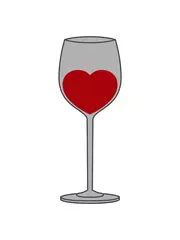 Foto op Canvas Herz Symbol Wein Glas Clipart Logo betrunken  © Style-o-Mat-Design