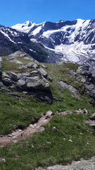 Fototapeta na wymiar Österreich, Tirol, Ötztaler Alpen: Wildspitze mit Taschachgletscher