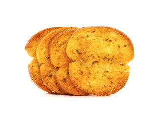 Italian bruschetta chips isolated on white
