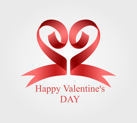 Heart Valentine ribbon vector logo design template, Looped shape, Infinity love concept for st. Valentine day icon, Vector illustration Eps 10
