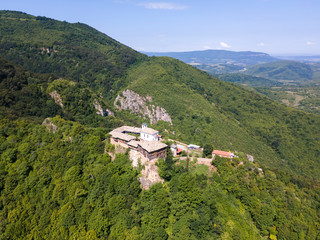 Fototapeta na wymiar Aerial view of Medieval Glozhene Monastery, Bulgaria