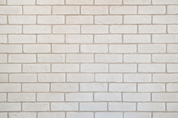 Close up rustic white brick wall texture background. Copy space