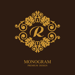 Monogram design elements, Calligraphic graceful template, Typographic sign, Elegant line art logo, Vector illustration Eps 10