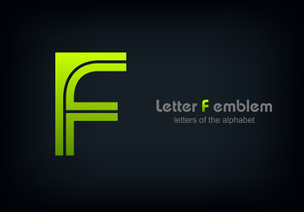 Letter F logo icon design typography template elements, ABC concept type as logotype, Leters of the alphabet, Vector illustration Eps 10