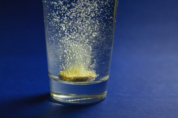glass of water with vitamin