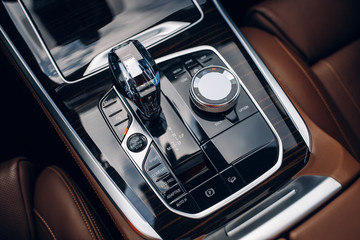 Obraz premium Modern automatic gearbox shift handle 
