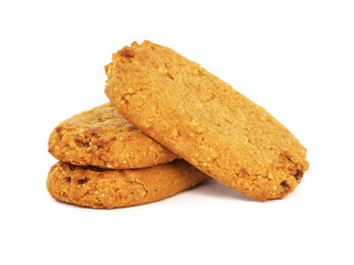 Soft baked cookies isolated on white
