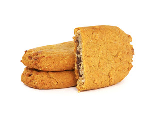 Soft baked cookies isolated on white
