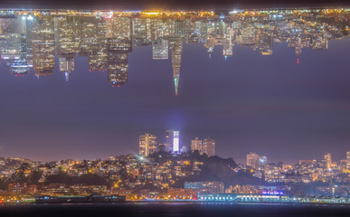 Fototapeta na wymiar San Francisco Bay Area in the Evening