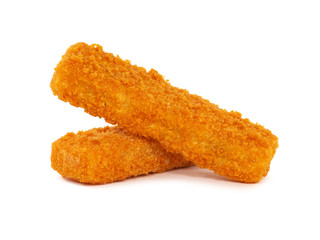 Fish fingers or sticks isolated on white 