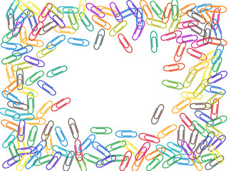 Stationary paperclips isolated on white background