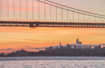 Obraz premium San Francisco Skyline in the Evening